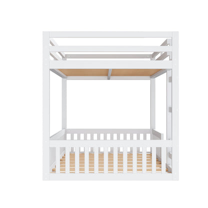 Stylish Bunk Bed With Ladder And Guardrails