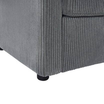 Sleeper Sofa With Foldable Mattress, USB Ports, Side Table & Storage Pocket