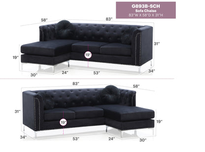 Pompano - Micro Suede Sofa Chaise