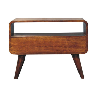 Mini Curved Media Unit - Chestnut
