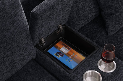 Celine - Fabric Corner Sectional Sofa With Right-Facing Chaise, Cupholders, And Charging Ports