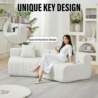 Modular Sectional Sofa With 2 Pillows, Symmetrical Design