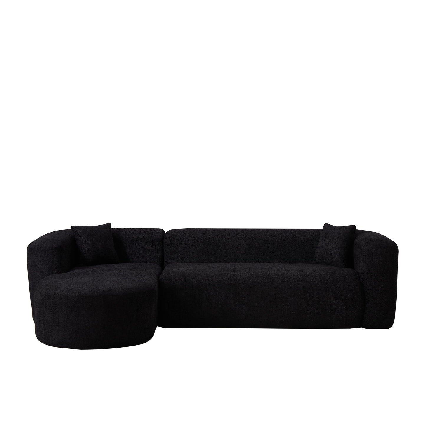 L - Shape Boneless Cloud Couch With 2 Throw Pillows For Living Room