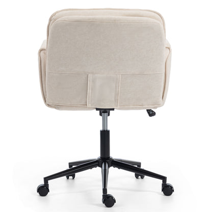 Criss Cross Swivel Desk Chair With Adjustable Armrests & Wheels For Home Office