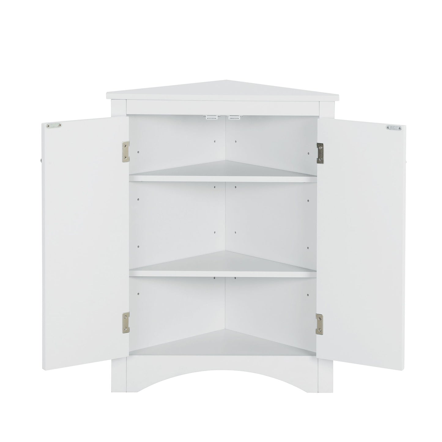 Triangle Bathroom Storage Cabinet With Adjustable Shelves, Freestanding Floor Cabinet For Home Kitchen