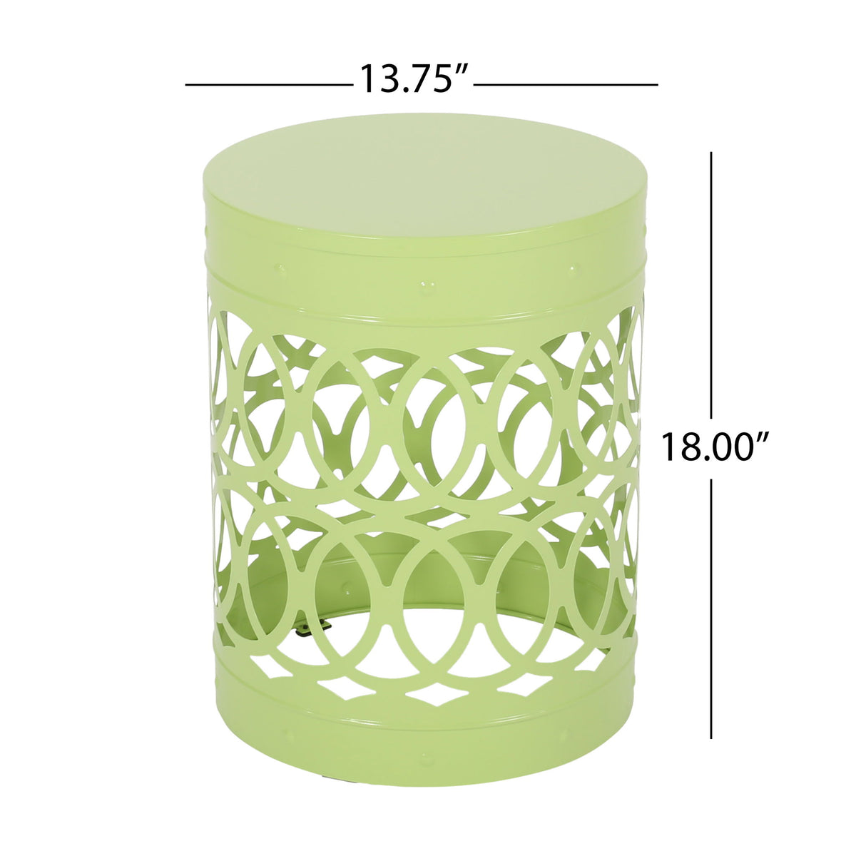 Outdoor Metal Large End Table, Modern Design