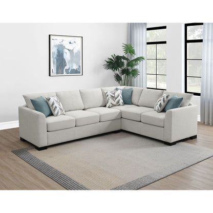 Radison - Upholstered Sectional Sofa With Hidden Sleeper - Greige