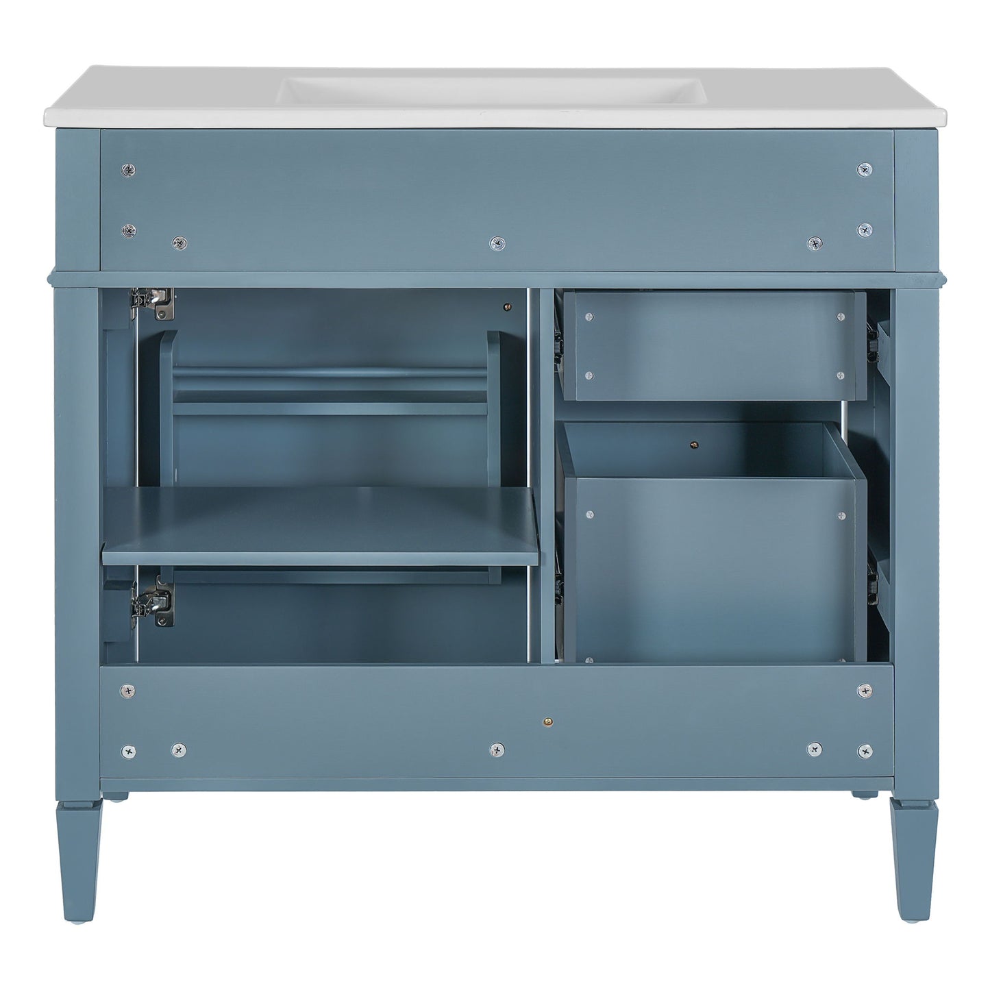 Bathroom Vanity With Top Sink, 2 Drawers And Tip Out Drawer