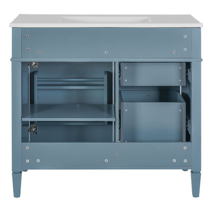 Bathroom Vanity With Top Sink, 2 Drawers And Tip Out Drawer