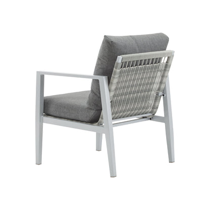 Modern Lounge Chair With Rope Accents And Cushions