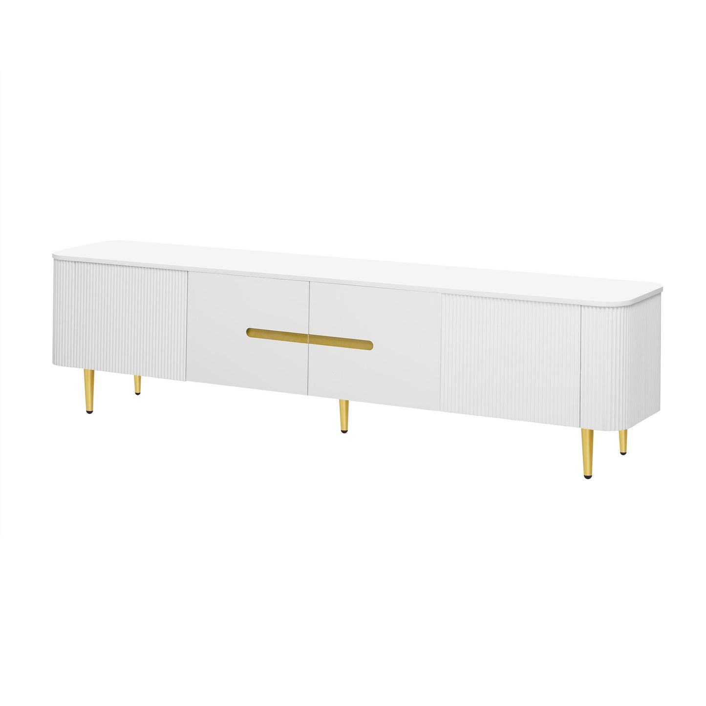 Minimalist TV Stand For TVs Up To 85", Modern Entertainment Center Media Console With 4 Spacious Cabinets For Living Room
