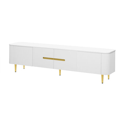 Minimalist TV Stand For TVs Up To 85", Modern Entertainment Center Media Console With 4 Spacious Cabinets For Living Room