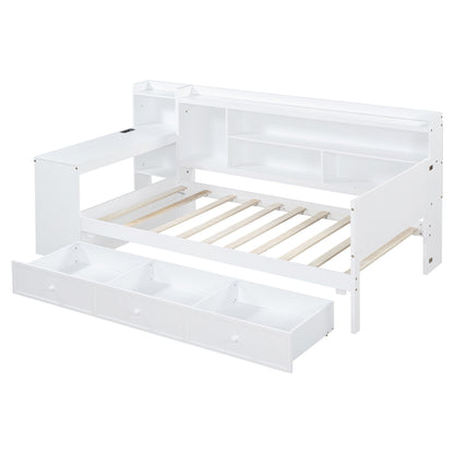 Daybed With 3 Drawers USB Ports And Desk