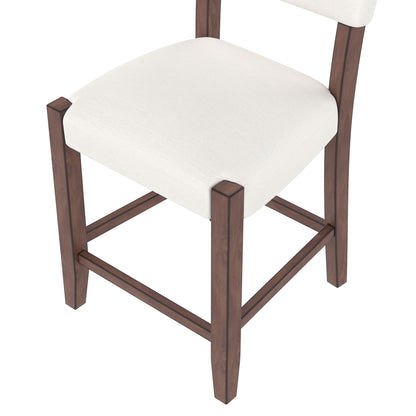 5 Piece Counter Height Dining Set With 4 Upholstered Chairs
