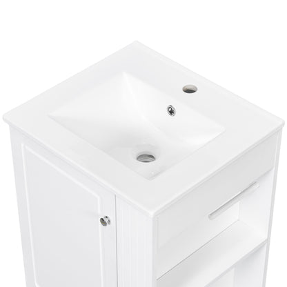 Modern Freestanding Bathroom Vanity With Sink, Soft-Close Drawer, Towel Bar