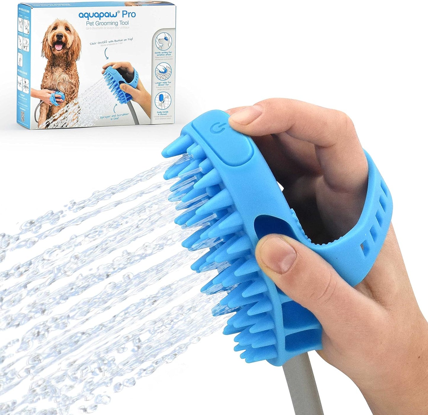 Aquapaw Dog Bath Brush Pro - Sprayer and Scrubber