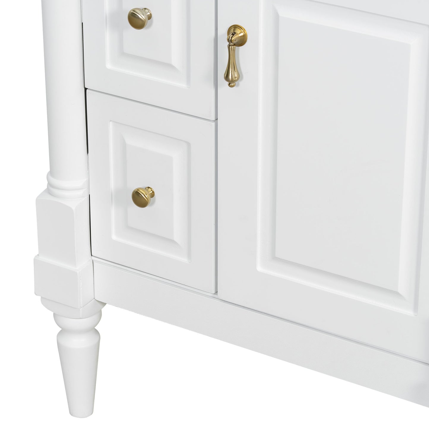 Freestanding Bathroom Vanity With Sink, Adjustable Shelf & Flip Drawer
