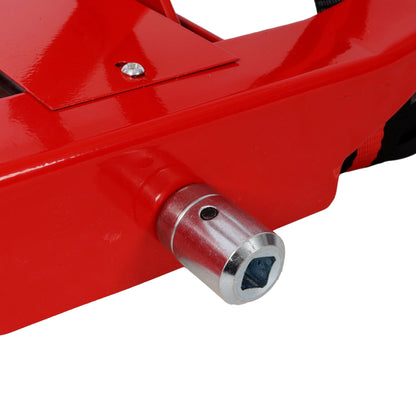 Heavy Duty Low Lift Transmission Jack With Nylon Safety Strap For Small Vehicles - Red