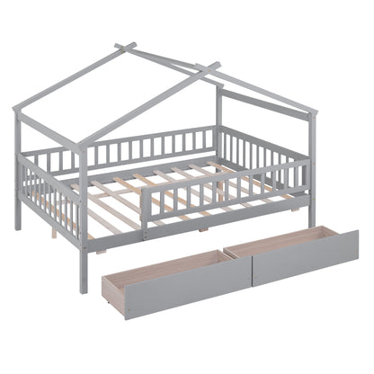 House Bed With 2 Drawers