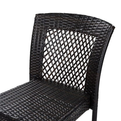 7 Piece Outdoor Dining Set With Table And 6 Chairs - Brown Multi