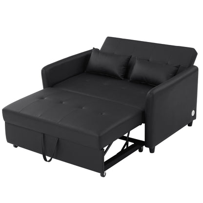 Convertible Sleeper Sofa Bed With 3 USB Ports