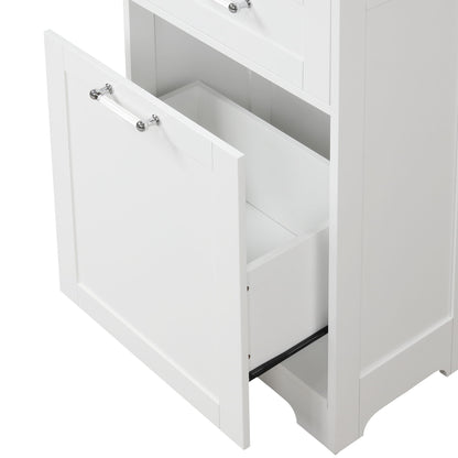 Tall Freestanding Bathroom Storage Cabinet With Adjustable Shelf And 2 Drawers