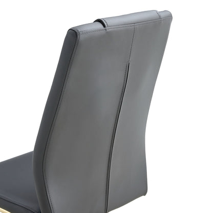 Modern Legged Upholstered Dining Chairs (Set of 4) Artificial For Kitchen And Office - Gray