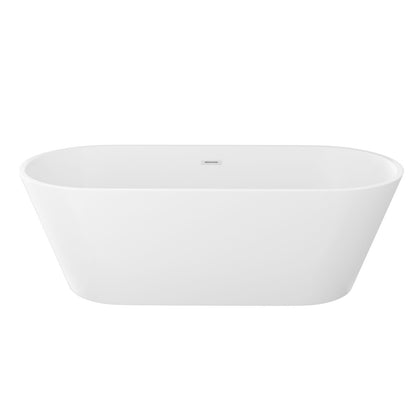 Gloss Freestanding Bathtub With Drain, Stand Alone Soaking Tub