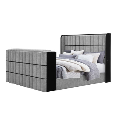 Isaiah - Bed With TV Lift-LED Speakers And Fireplace