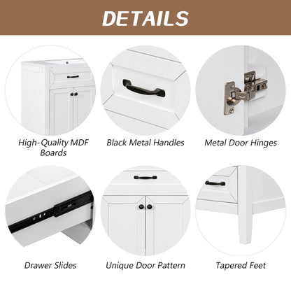 Modern Bathroom Vanity With Sink, Freestanding With Drawers And Doors