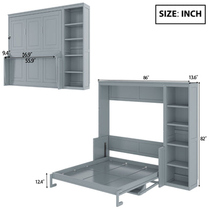 Sturdy Murphy Bed With Desk And Bookshelf