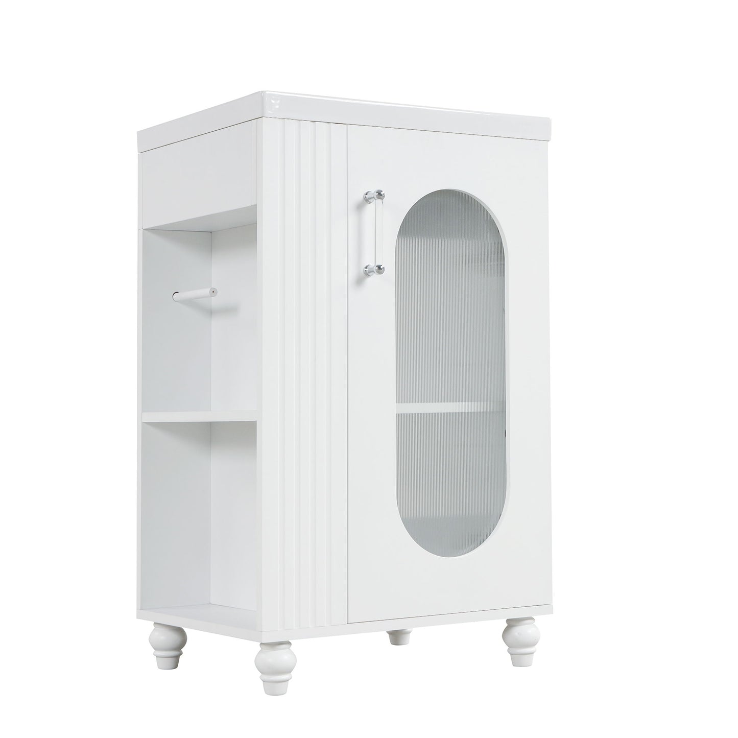 Modern Bathroom Vanity With Sink, Adjustable 2 Tier Shelf