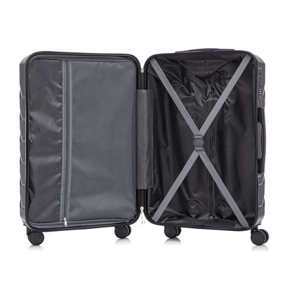 Hard Shell Luggage With Scratch Resistant Surface, 4 Wheels, Combination Lock & Side Hooks