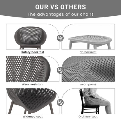2 Piece Durable Single Chair With Hollow Out Design