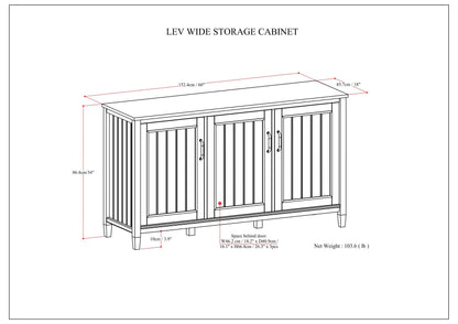 Lev - Wide Storage Cabinet - Smoky Brown