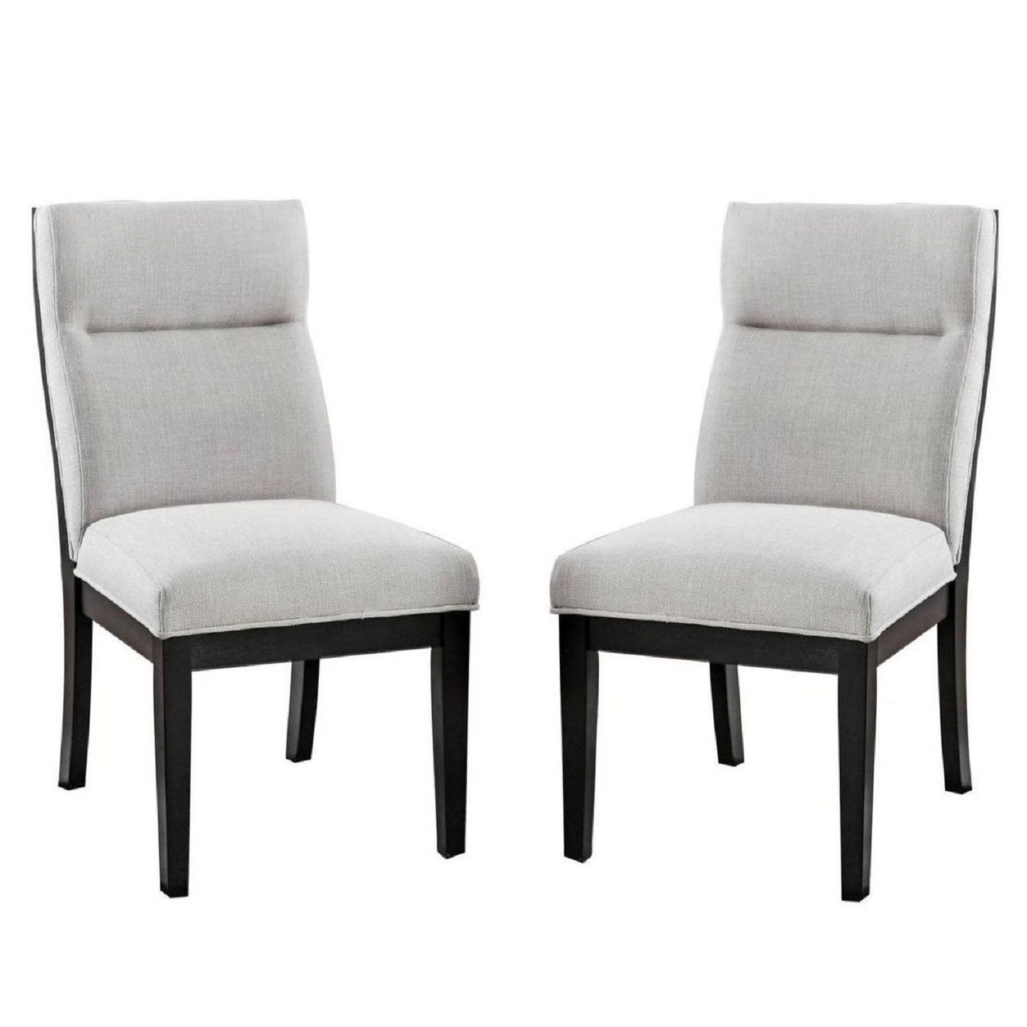 2 Tone Chairs With Tapered Legs (Set of 2) - Beige / Black / Black