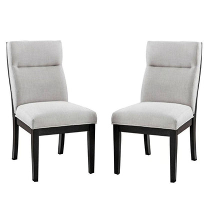 2 Tone Chairs With Tapered Legs (Set of 2) - Beige / Black / Black