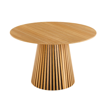 Extendable Pedestal Multifunctional Dining Table - Oak