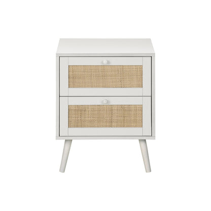 Accent Table & Storage Drawers - White