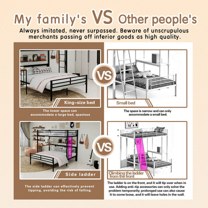 Bunk Bed With Built In Desk & Guardrail Frame