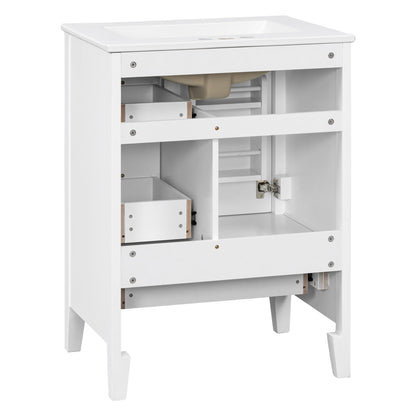 Modern Bathroom Vanity With Sink, Freestanding Cabinet With Drawers And Shelves