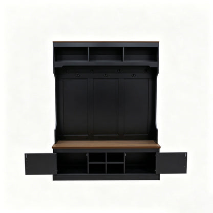 Farmhouse Hall Tree With Bench And Shoe Storage