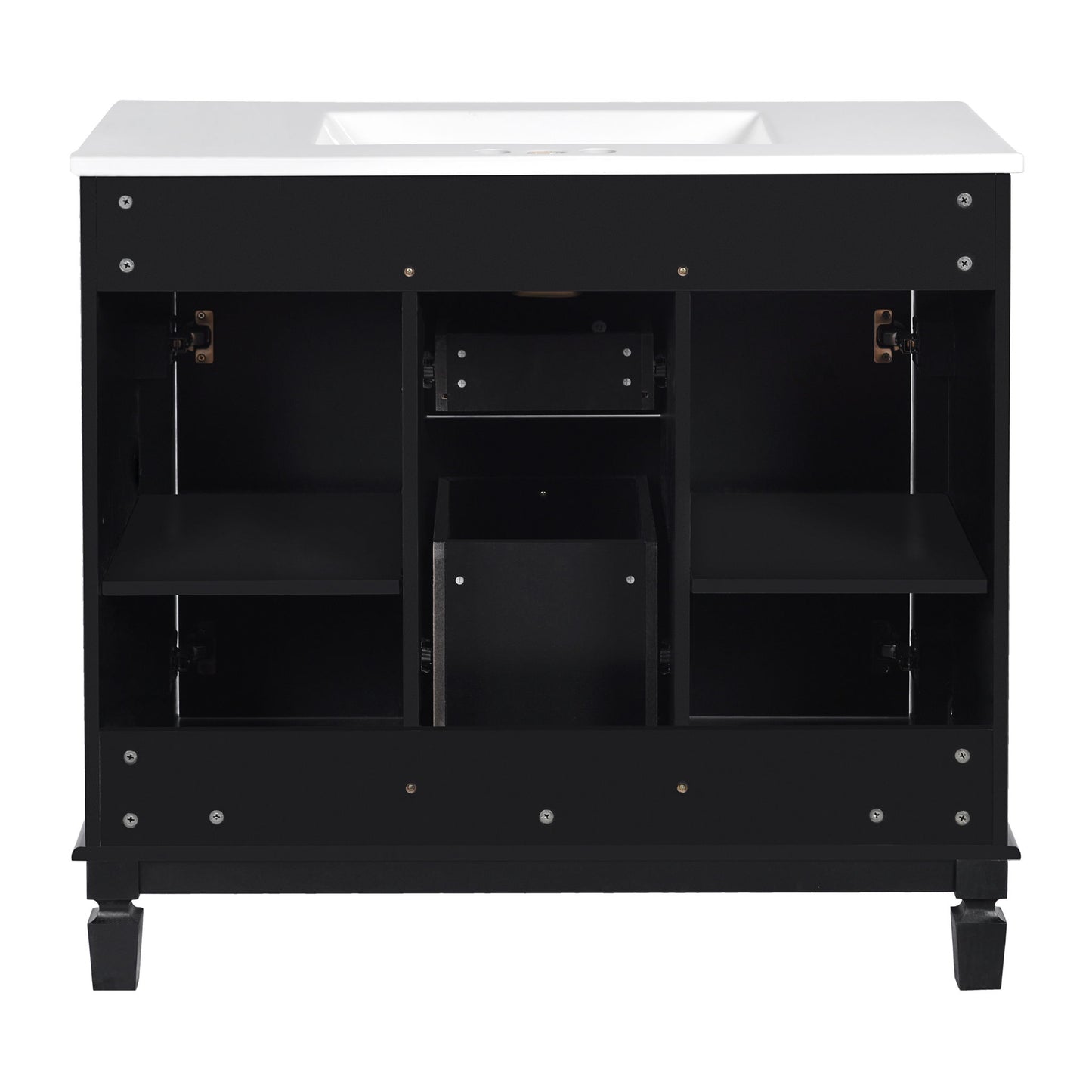 Bathroom Vanity With Top Sink, Basin On Cabinet With 2 Soft Closing Doors And 2 Drawers