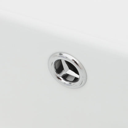Wall Mounted Rectangular Bathroom Sink With 304 Stainless Steel Towel Bar & Overflow - White