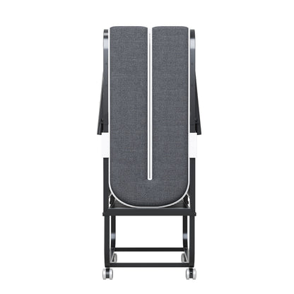 Twin Extra Long Folding Bed For Tall People, Heavy-Duty Rollaway Guest With Memory Foam Mattress - Black