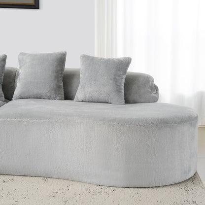 Modern Curved Sofa With Pillows