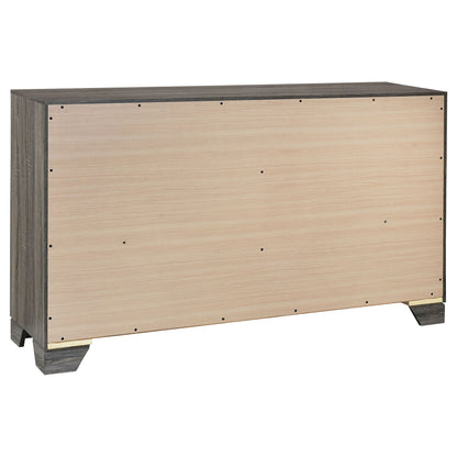 Funston - 4 Piece Queen Bedroom Set With Upholstered Headboard - Oak