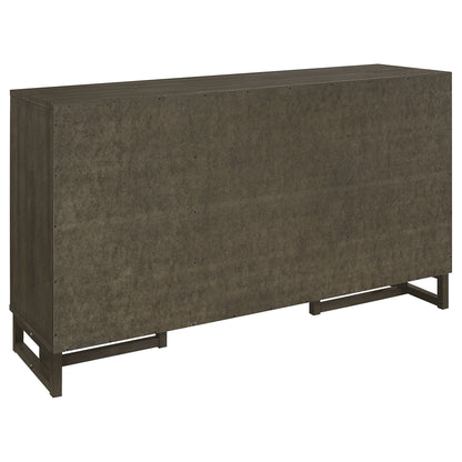 Glenmoor - 3 Drawer Server With 2 Cabinets - Dark Gray