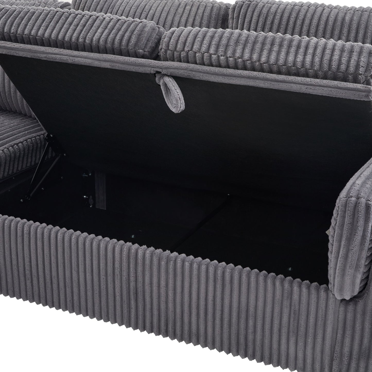 Convertible U-Shaped Sectional Sofa Bed With USB Ports And Storage