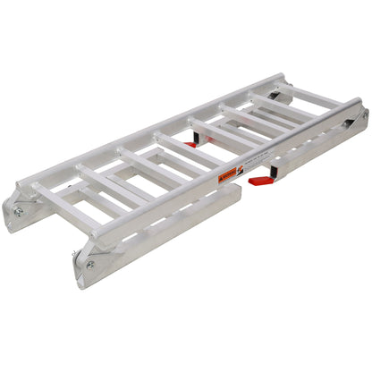 Ramp For Motorcycle / Lawn Mower / ATV, 2 In 1 Ramp And Tailgate Extender - Silver